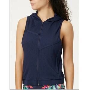 Lucky In Love Vest Hood Athletic Athleisure Running Hiking Biking - Size M